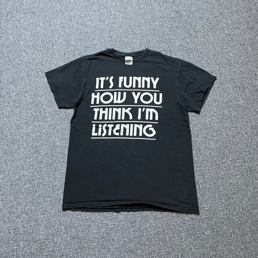 Delta Pro Weight Graphic T-Shirt Size M Black Sarcastic Funny Slogan Tee